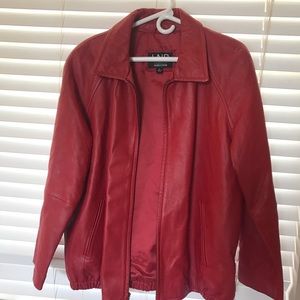 LNR for Nordstrom red leather jacket